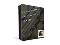 Decorative key Storage Cabinet with Glass White Board KN07: Botanical modern art