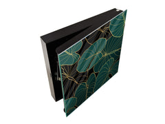 Decorative Key Organizer with Magnetic Surface Dry-Erase Board KN11 Tropical Leaves Series: Art deco wallpaper 1