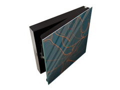 Decorative key Storage Cabinet with Glass White Board KN07: Abstract leaves