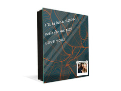 Decorative key Storage Cabinet with Glass White Board KN07: Abstract leaves