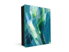 Decorative key Storage Cabinet with Glass White Board KN07: Colourful paint brushes