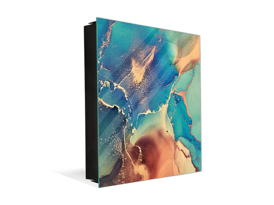 Concept Crystal Wall Mount Key Box together with Decorative Dry Erase Board KN03 Colourful abstractions Series: Modern fluid art