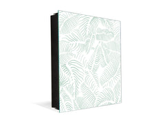 Decorative key Storage Cabinet with Glass White Board KN07: Abstract leave background