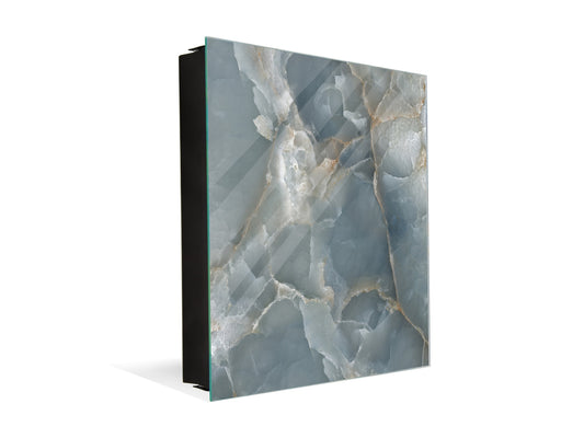 50 Key lock Box storage holder with Decorative front glass panel KN01 Marbles 1 Series: Grey grunge stone