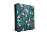 50 Keys Cabinet with Decorative Front Panel and Glass White Board KN06: Textures and tiles 2 Series: Fish scales pattern