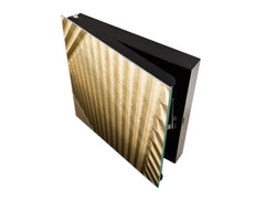 Decorative Key Box with Magnetic Glass Dry-Erase Board KN08 Golden Waves Series: Golden art deco