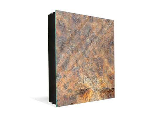 50 keys cabinet with Decorative front panel and Glass white board KN04 Rusted textures Series: Rusted iron texture