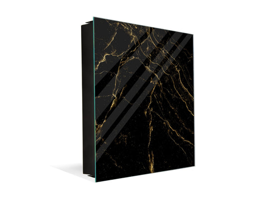 Concept Crystal Key Lock Box Storage Holder and and Magnetic Whiteboard KN02 Marbles 2 Series: Golden patterns