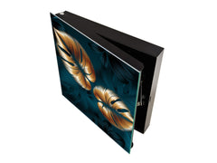 Decorative Key Organizer with Magnetic Surface Dry-Erase Board KN11 Tropical Leaves Series: Shining luxury leaves