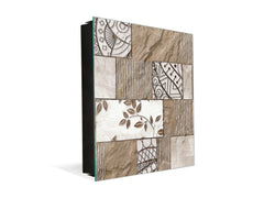 50 Keys Cabinet with Decorative Front Panel and Glass White Board KN06: Textures and tiles 2 Series: Sculpted tile texture