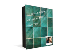 Elegant Key Organizer for 50 Key Together with Dry Erase Board KN05 Textures and tiles 1 Series: Green vintage ceramic tiles 3