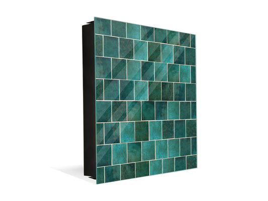 Elegant Key Organizer for 50 Key Together with Dry Erase Board KN05 Textures and tiles 1 Series: Green vintage ceramic tiles 1