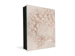 Wall Mount Key Box together with Decorative Dry Erase Board KN09 Colourful Variety Series: Beige decorative tree