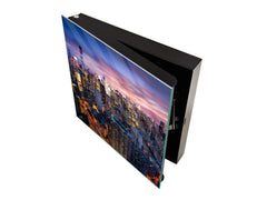 Wall Mount Key Box together with Decorative Dry Erase Board K14 Worldly motives: Evening city view