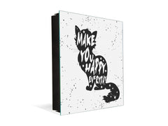 Tableau en verre avec surface magnétique et cadre pour clés K16 Doodle textes Vous rendre heureuse