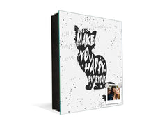 Tableau en verre avec surface magnétique et cadre pour clés K16 Doodle textes Vous rendre heureuse