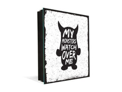 Tableau en verre avec surface magnétique et cadre pour clés K16 Doodle textes Mes monstres