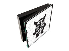 Tableau en verre avec surface magnétique et cadre pour clés K16 Doodle textes Mes monstres