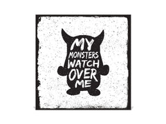 Tableau en verre avec surface magnétique et cadre pour clés K16 Doodle textes Mes monstres