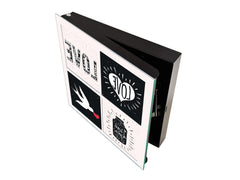 Pizarra de vidrio magnética con Caja para llaves K16 Doodle de textos Te amo