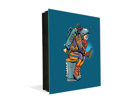 Boîte porte-clés dotée de 50 crochets pour petite entreprise K11 Astronaute rétro