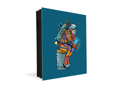 Wandmontierter Schlüsselhalter K11 Retro astronaut