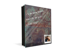 50 keys cabinet with Decorative front panel and Glass white board KN04 Rusted textures Series: Vintage rusted metal