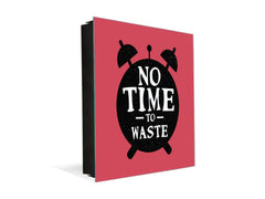 Tableau en verre avec surface magnétique et cadre pour clés K16 Doodle textes Il n'y a pas de temps à perdre.