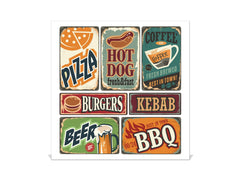 Porte-clés décoratif avec tableau à surface magnétique K10 Affiche alimentaire rétro