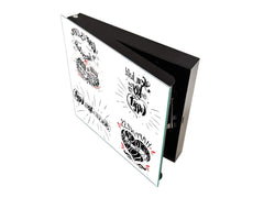 Tableau en verre avec surface magnétique et cadre pour clés K16 Doodle textes Clé de mon coeur