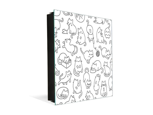 Armoire porte-clés de décoration avec tableau K02 Chats mignons