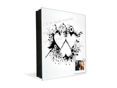 Key Cabinet Storage Box with Frameless Glass White Board K15 Chic world: Three hearts