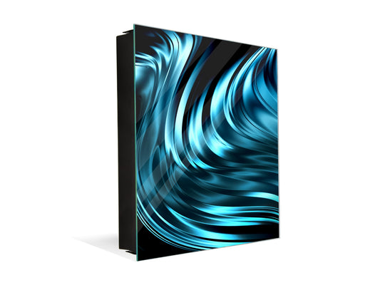 Wall Mount Key Box together with Decorative Dry Erase Board KN09 Colourful Variety Series: Blue abstract composition