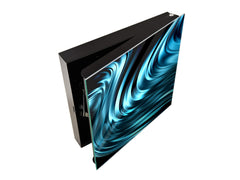 Wall Mount Key Box together with Decorative Dry Erase Board KN09 Colourful Variety Series: Blue abstract composition