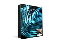 Wall Mount Key Box together with Decorative Dry Erase Board KN09 Colourful Variety Series: Blue abstract composition