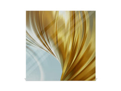 Decorative Key Box with Magnetic Glass Dry-Erase Board KN08 Golden Waves Series: Gold satin background