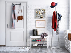 Key Lock Box Storage Holder K08 Gold Rose Flowers