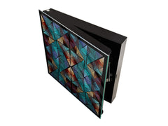 Wall Mount Key Box together with Decorative Dry Erase Board K14 Worldly motives: Abstract stained glass