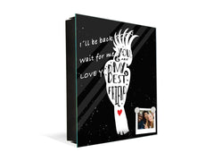 Tableau en verre avec surface magnétique et cadre pour clés K16 Doodle textes Mon meilleur ami