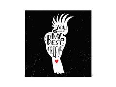 Tableau en verre avec surface magnétique et cadre pour clés K16 Doodle textes Mon meilleur ami