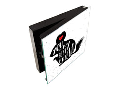 Tableau en verre avec surface magnétique et cadre pour clés K16 Doodle textes U r my friend