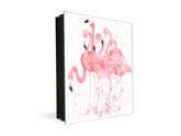 Petite boîte pour clés élégante avec décoration à votre guise K08 Flamants roses avec de l'eau