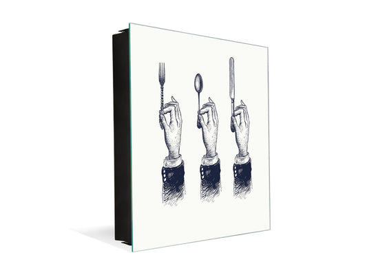 50 Key lock Box storage holder K10 Spoon, fork and knife