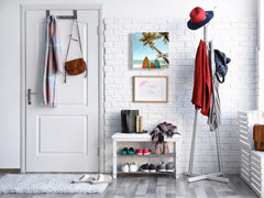 Caja Llavero con 50 ganchos para pequeña empresa K03 Tabla de surf con palmera