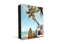 Caja Llavero con 50 ganchos para pequeña empresa K03 Tabla de surf con palmera