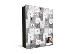 Armoire porte-clés de décoration avec tableau K02 Drôles de chats