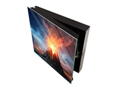 Wall Mount Key Box together with Decorative Dry Erase Board K14 Worldly motives: Volcano