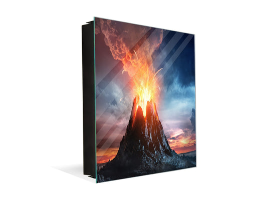 Wall Mount Key Box together with Decorative Dry Erase Board K14 Worldly motives: Volcano