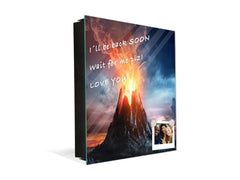 Wall Mount Key Box together with Decorative Dry Erase Board K14 Worldly motives: Volcano