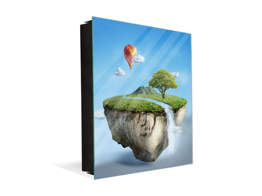 Wall Mount Key Box together with Decorative Dry Erase Board K14 Worldly motives: Flying isle